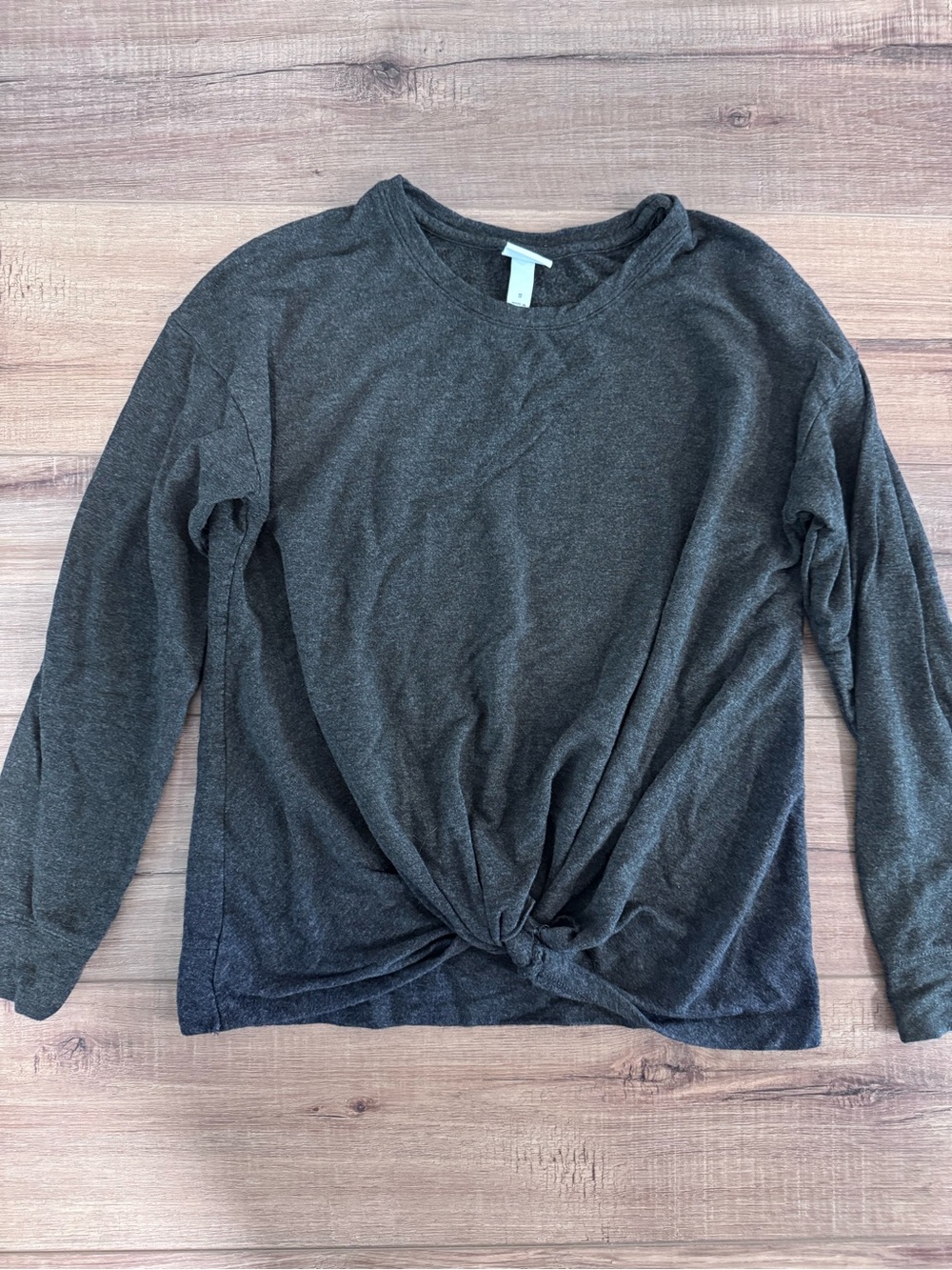 a new day Charcoal Knot Front Long Sleeve Top